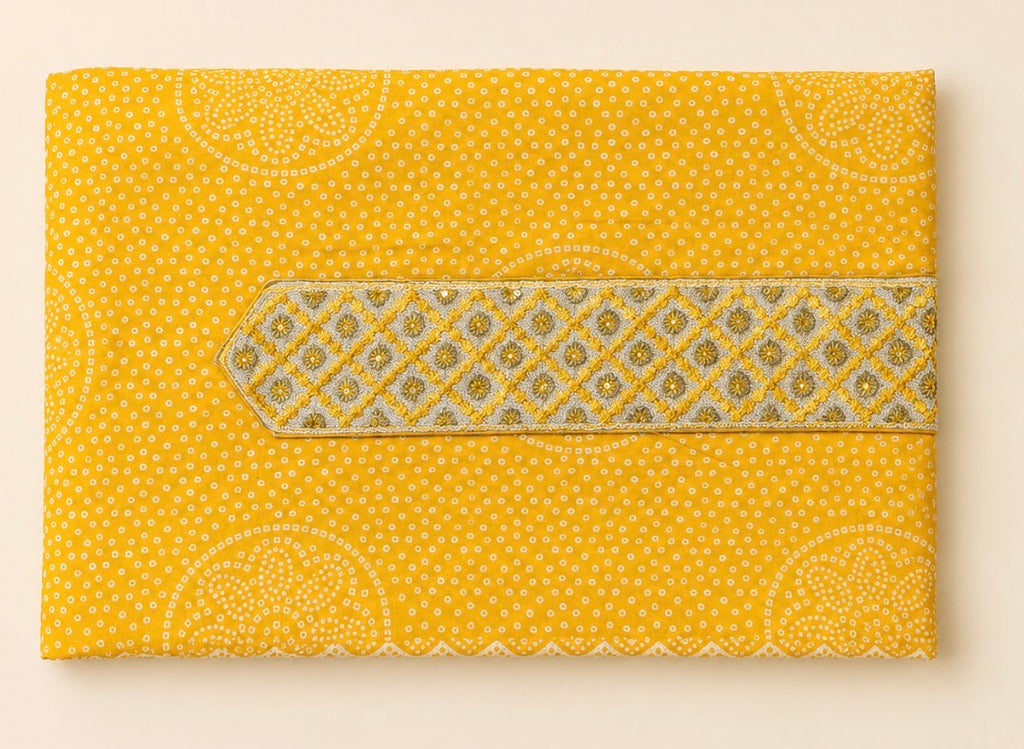Elegant Mustard Yellow Cotton Suit Set with Dupatta